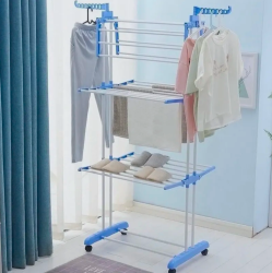 Многофункциональная передвижная полка - вешалка для хранения и сушки одежды Clothes Hanger / Сушилка для одежды на колесиках